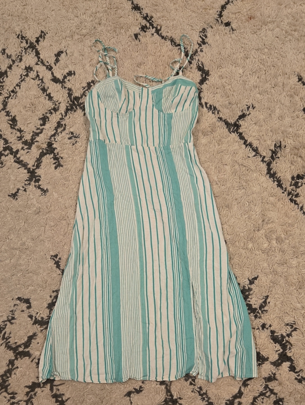 Lily Rose Mint & White Striped Midi Dress